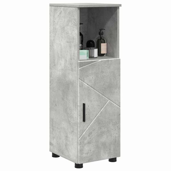 vidaXL Cabinet de salle de bain avec porte Gris b&eacute;ton 30 x 35 x 95 cm
