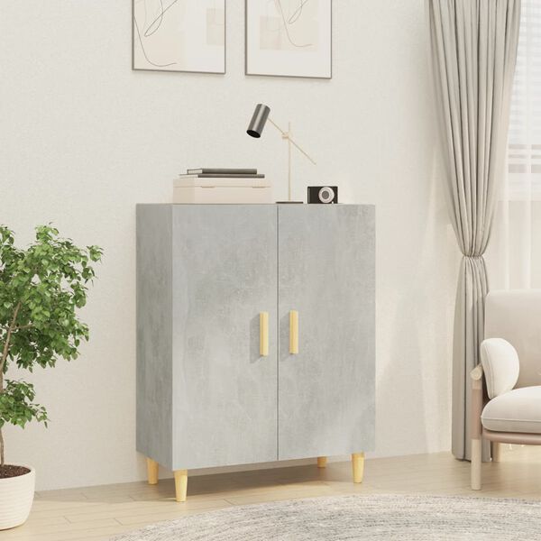vidaXL Buffet Gris b&eacute;ton 70x34x90 cm Bois d'ing&eacute;nierie
