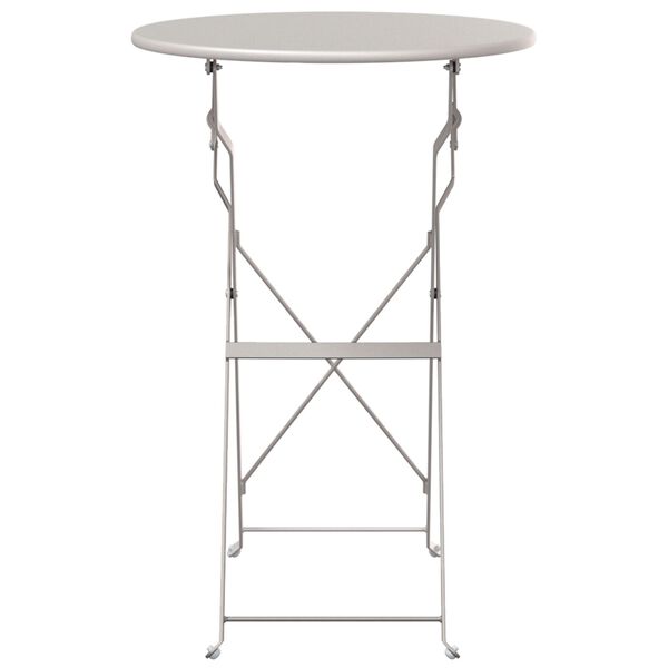 vidaXL Table bistrot Beige Ø50x71 cm Acier revêtu de poudre