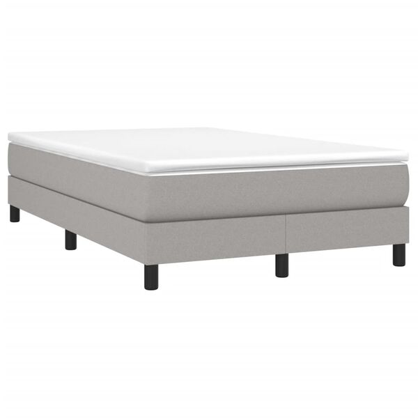 vidaXL Sommier à lattes de lit et matelas gris clair 120x190 cm tissu