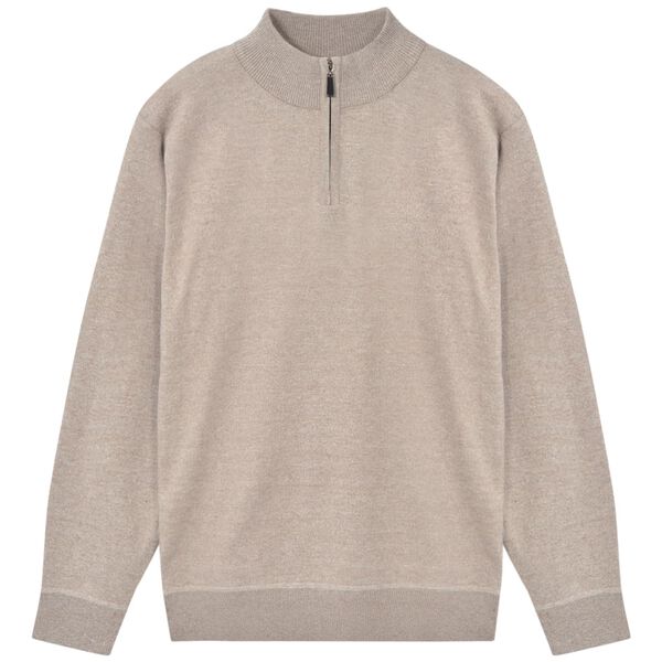 vidaXL Pull-over à fermeture éclair pour hommes beige M