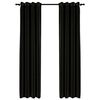 vidaXL Rideaux occultants Aspect de lin 2 pcs Anthracite 140x225 cm