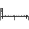 vidaXL Cadre de lit m&eacute;tal sans matelas avec t&ecirc;te de lit noir 90x190 cm