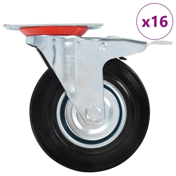 vidaXL 16 pcs Roulettes pivotantes 125 mm