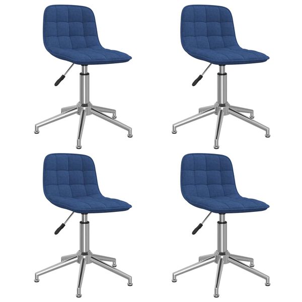 vidaXL Chaises pivotantes &agrave; manger lot de 4 bleu tissu