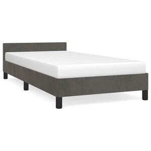 vidaXL Cadre de lit sans matelas gris fonc&eacute; 100x200 cm velours
