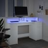 vidaXL Bureau avec lumières LED blanc 140x55x91 cm bois d'ingénierie