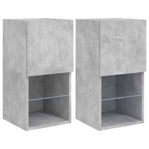 vidaXL Meubles TV avec lumi&egrave;res LED 2 pcs gris b&eacute;ton 30,5x30x60 cm