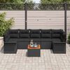 vidaXL Ensemble de canap&eacute; de jardin avec coussin 8 pcs Noir polyrotin