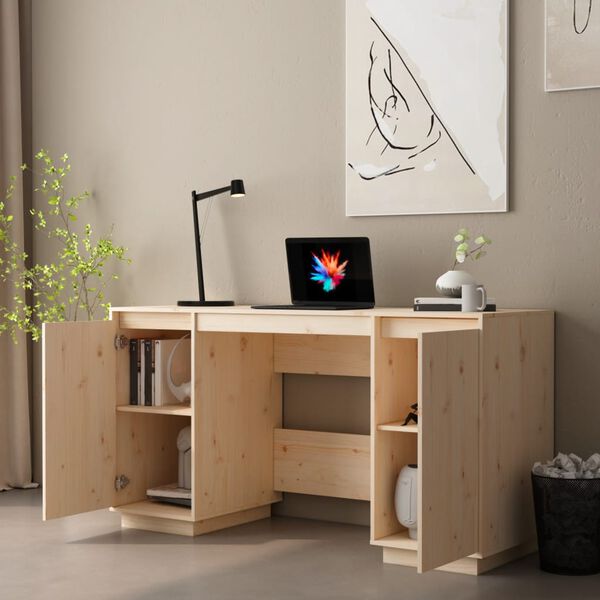 vidaXL Bureau 140x50x75 cm bois massif de pin
