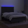 vidaXL Sommier &agrave; lattes de lit et matelas et LED Noir 140x190 cm Tissu