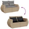 vidaXL Salon de jardin avec coussins 5 pcs beige r&eacute;sine tress&eacute;e