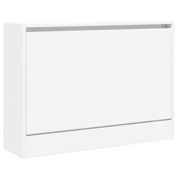 vidaXL Armoire &agrave; chaussures blanc 80x21x57 cm bois d'ing&eacute;nierie