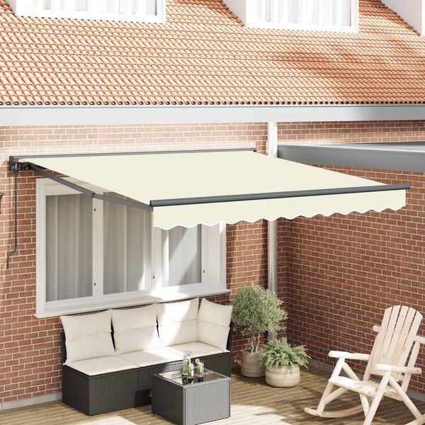 vidaXL Auvent R&eacute;tractable Cr&egrave;me 300 x 250 cm Aluminium et Tissu