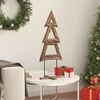 vidaXL Sapin de No&euml;l avec support Marron 90 cm Bois de teck solide