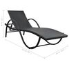 vidaXL Chaise longue avec coussin et table Résine tressée Noir