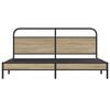 vidaXL Cadre de lit en métal sans matelas chêne fumé 183x213 cm
