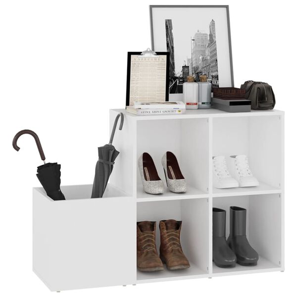 vidaXL Armoire à chaussures d'entrée blanc bois d'ingénierie