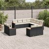vidaXL Salon de jardin 11 pcs avec coussins noir r&eacute;sine tress&eacute;e