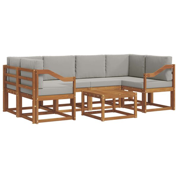 vidaXL Ensemble de canap&eacute;s d'ext&eacute;rieur 7 pcs Gris Naturel et Clair