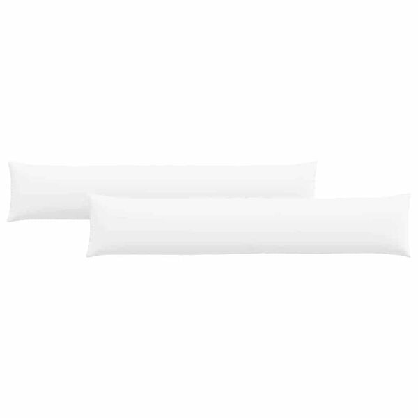 vidaXL Coussins de canap&eacute; 2 pcs Blanc 200 x 40 cm tissu