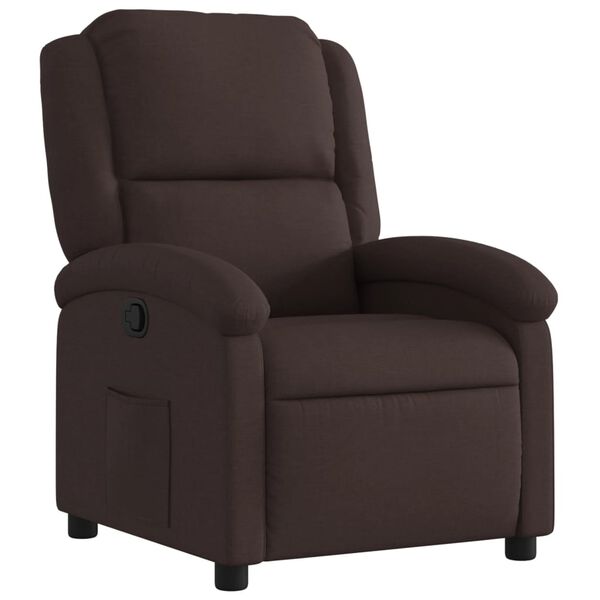 vidaXL Fauteuil inclinable Marron fonc&eacute; Tissu