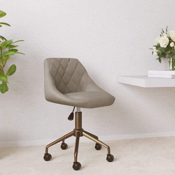vidaXL Chaise pivotante de salle &agrave; manger Gris clair Velours