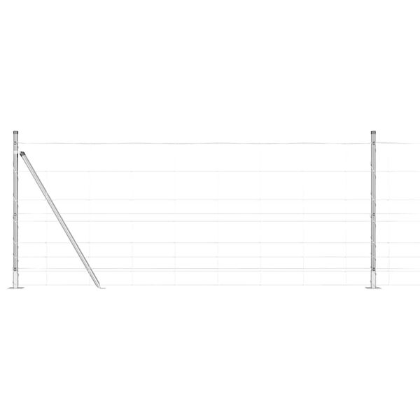 vidaXL Poteau de cl&ocirc;ture. Galvanis&eacute; 100 x 1 m Acier