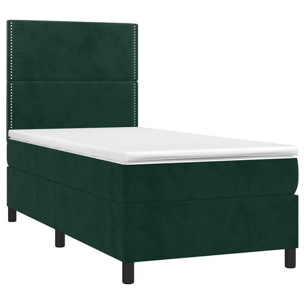 vidaXL Sommier &agrave; lattes de lit avec matelas Vert fonc&eacute; 100x200 cm