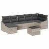 vidaXL Ensemble de canap&eacute; de jardin 8 pc Gris clair polyrotin