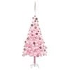 vidaXL Arbre de No&euml;l artificiel pr&eacute;-&eacute;clair&eacute; et boules rose 180 cm PVC