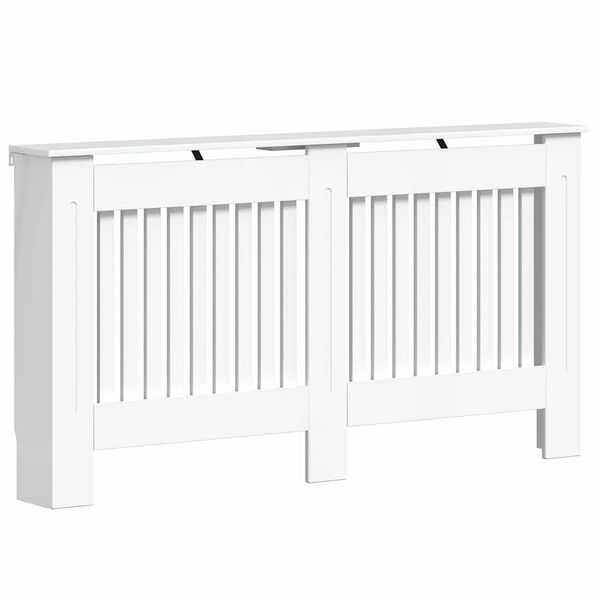 vidaXL Cache-Radiateur Blanc brillant 152 x 19 x 81,5 cm