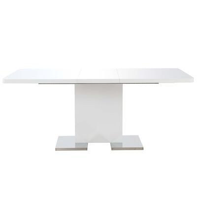 vidaXL Table à dîner extensible Blanc brillant 180x90x76 cm MDF