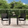 vidaXL Ensemble &agrave; manger de jardin avec coussins 3 pcs Noir
