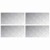 vidaXL Nez de marche 4 pc 60 x 30 cm Argent&eacute; Aluminium Rectangulaire