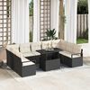 vidaXL Ensemble de canap&eacute; de jardin 10 pcs Noir Poly rotin