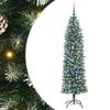 vidaXL Arbre de No&euml;l artificiel slim avec 300 LED Vert et blanc 180 cm