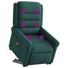 vidaXL Fauteuil inclinable de massage &eacute;lectrique Vert fonc&eacute; Tissu