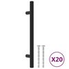 vidaXL Poign&eacute;es d'armoire 20 pcs noir 128 mm acier inoxydable