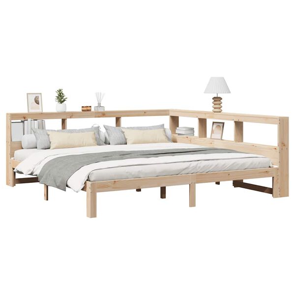 vidaXL Lit biblioth&egrave;que sans matelas 180x200 cm bois massif de pin
