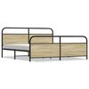 vidaXL Cadre de lit en m&eacute;tal sans matelas ch&ecirc;ne sonoma 193x203 cm