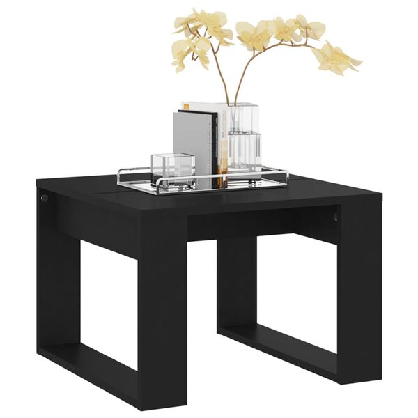 vidaXL Table d'appoint Noir 50x50x35 cm Bois d’ingénierie