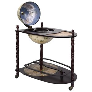 vidaXL Support de vin autoportant globe Bois d'eucalyptus Vert