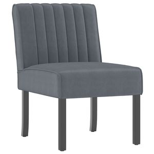vidaXL Fauteuil sans accoudoirs gris fonc&eacute; velours