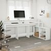 vidaXL Bureau avec lumières LED blanc 200x104x91 cm bois d'ingénierie