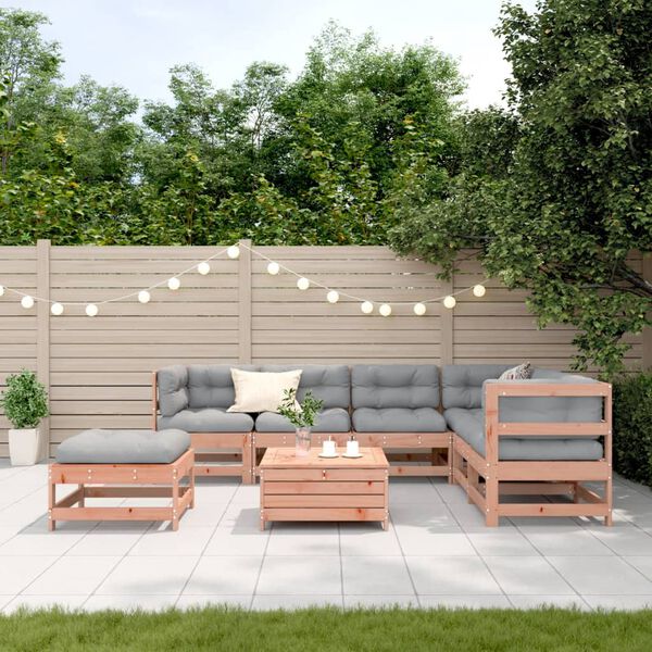 vidaXL Salon de jardin 8 pcs avec coussins bois massif douglas