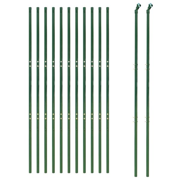 vidaXL Cl&ocirc;ture en treillis m&eacute;tallique vert 1,6x25 m acier galvanis&eacute;