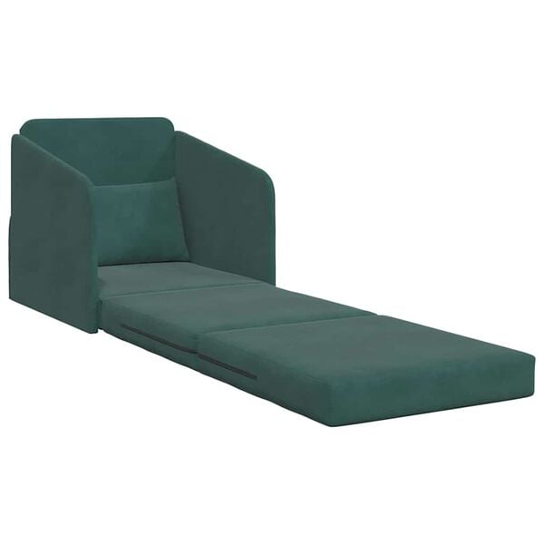 vidaXL Canap&eacute;-Lit Vert fonc&eacute; 65 x 80 x 83 cm Velours
