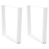 vidaXL Pieds de table &agrave; manger en forme de V, 2 pi&egrave;ces, blanc, 90 x (72-73,3) cm, acier