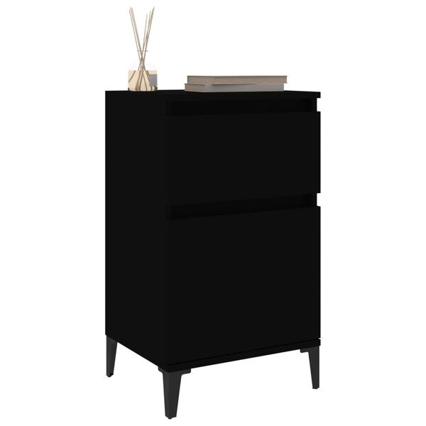 vidaXL Tables de chevet 2 pcs noir 40x35x70 cm